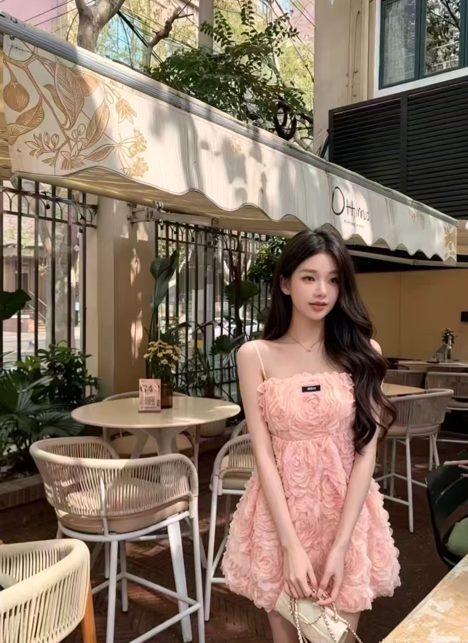 Mi Pink Rose Camisole Dress