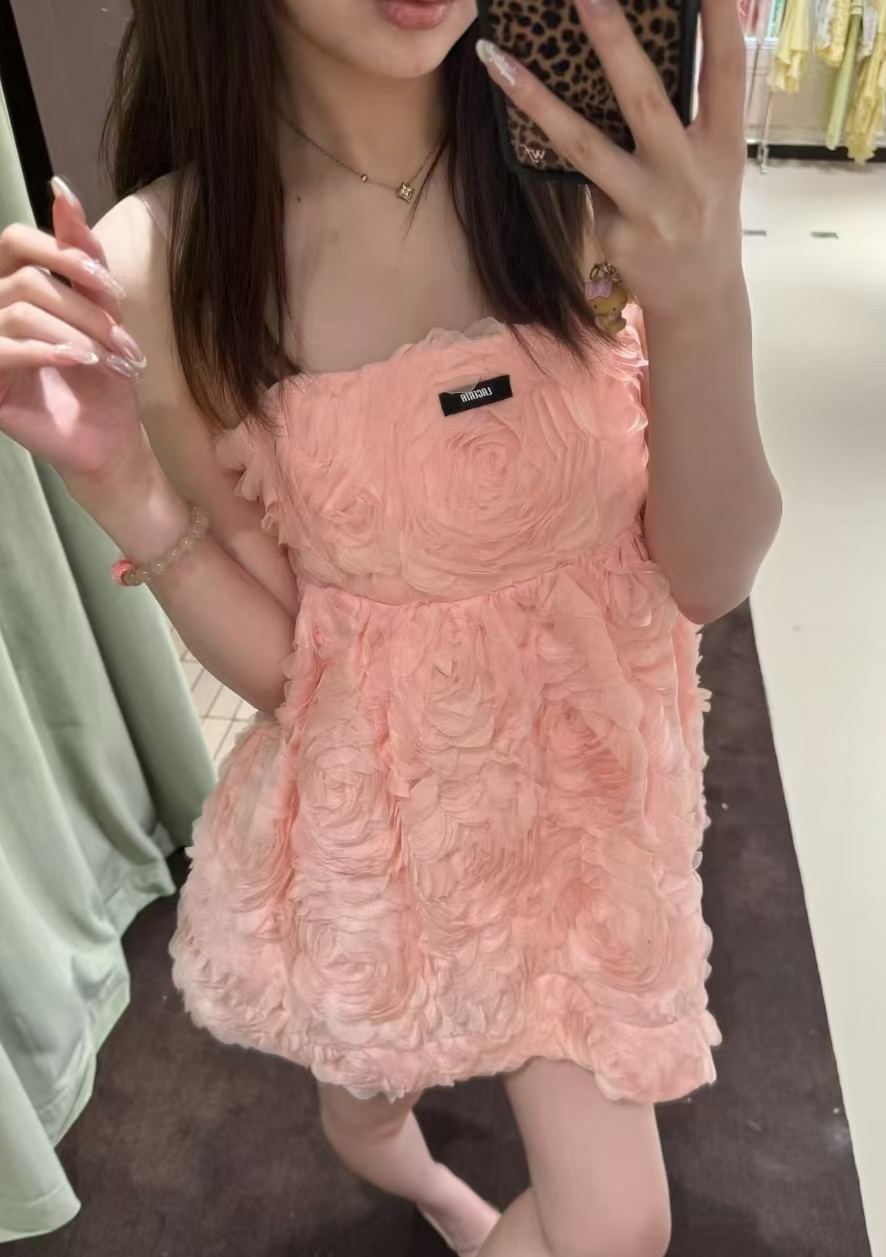 Mi Pink Rose Camisole Dress