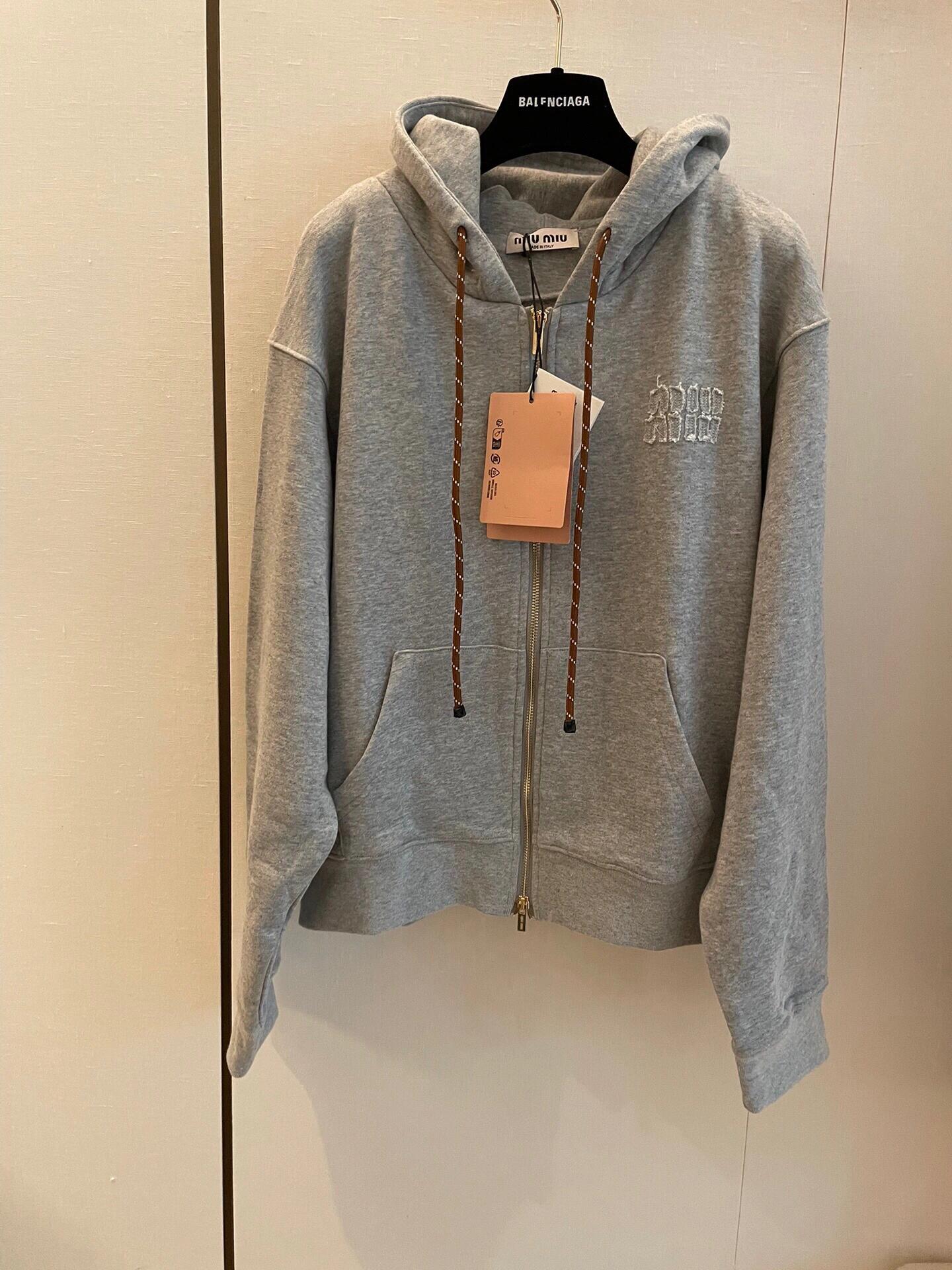 Miu Gray Sweatshirt Jacket