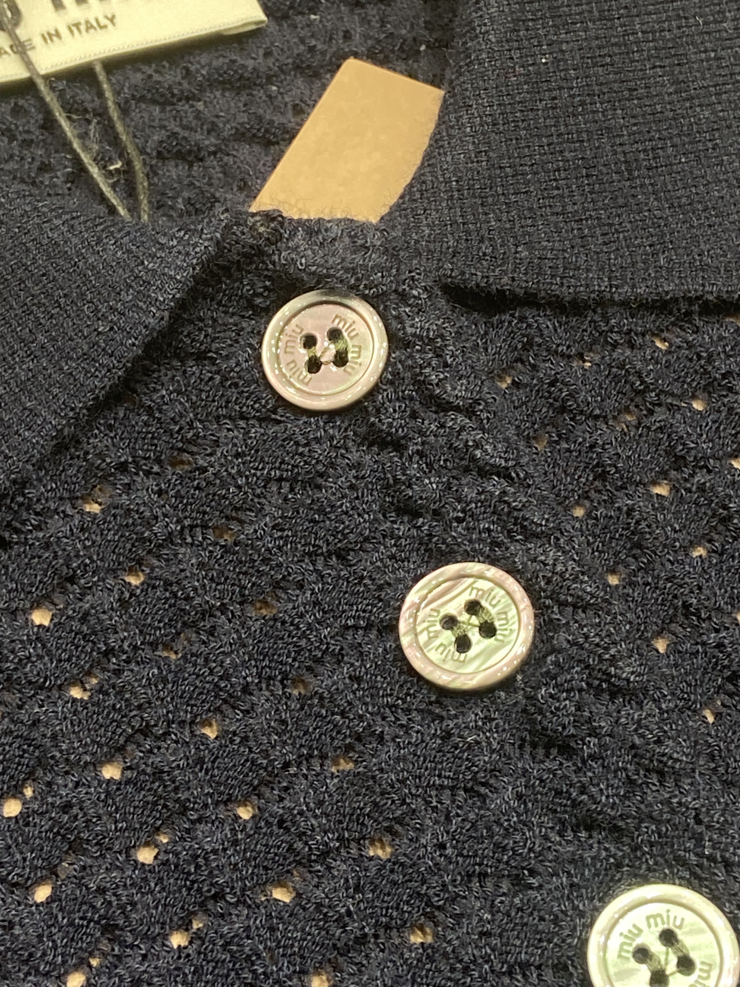 miu new knitted cutout short sleeve