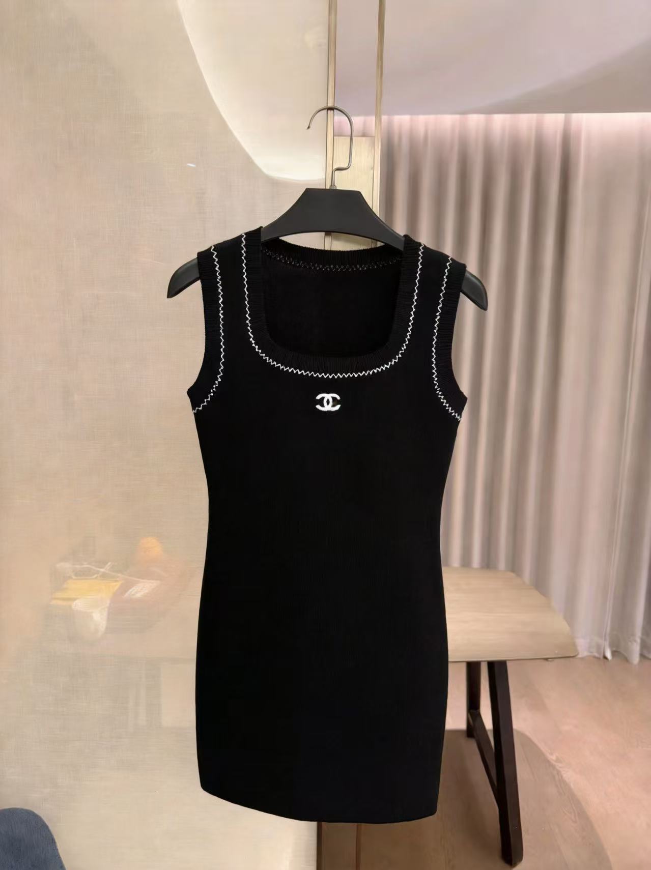 CC style Black Knit Tank Dress