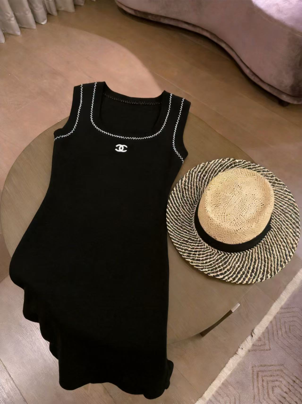 CC style Black Knit Tank Dress