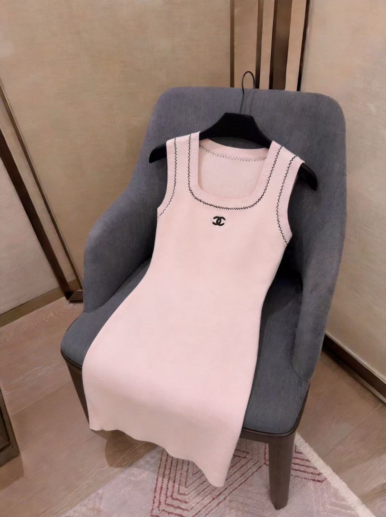 CC style Black Knit Tank Dress
