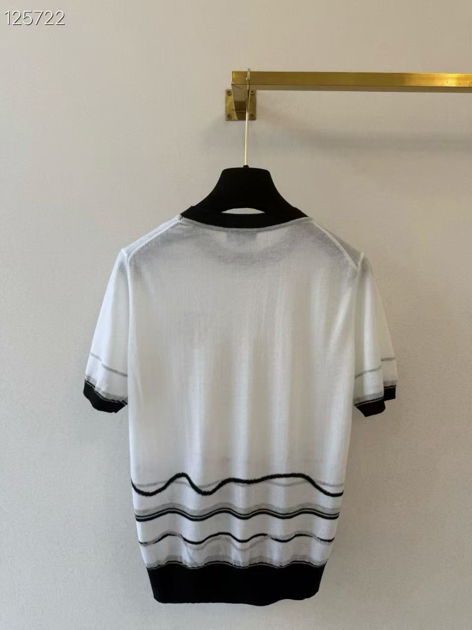 CC Heart-Logo Wavy Striped Knit Tee