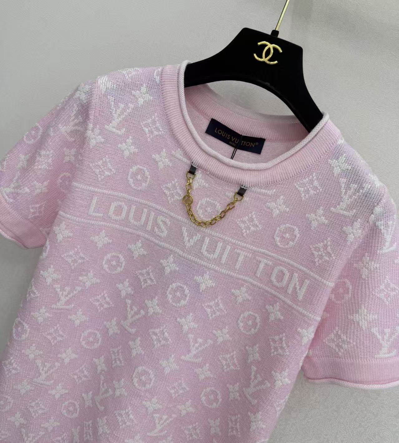 LV Classic Monogram Short-Sleeve Knit T-Shirt