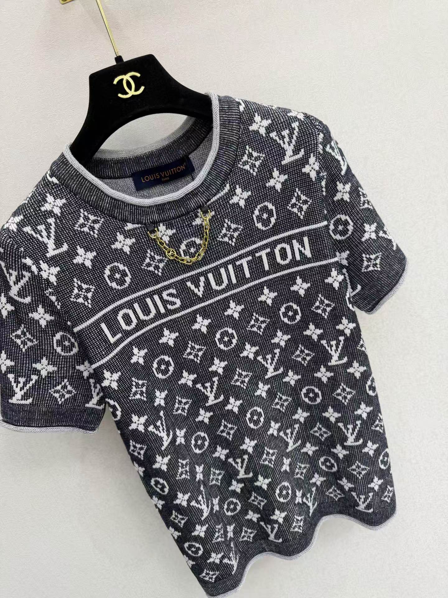 LV Classic Monogram Short-Sleeve Knit T-Shirt