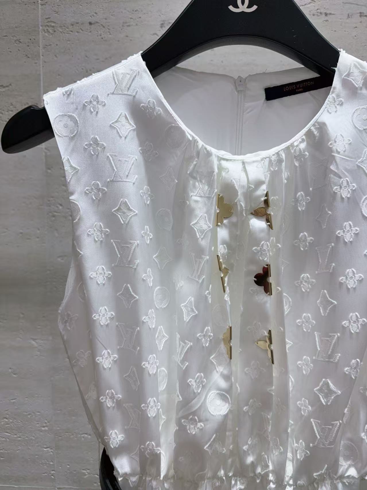 LV Jacquard Tiered Sleeveless Dress