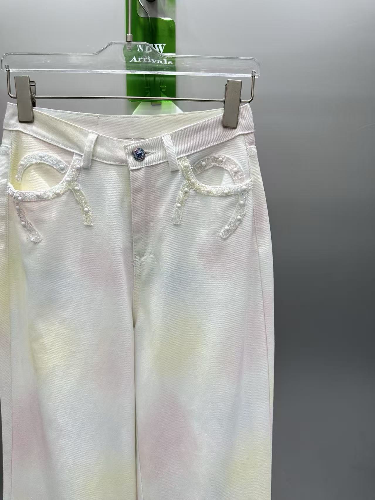 CC Iridescent Gradient High-Waist Wide-Leg Jeans
