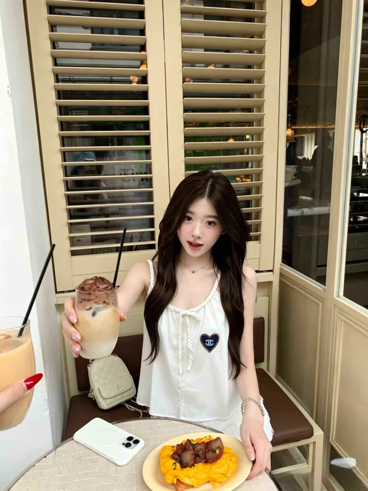 Cha Love Embroidered Strap Shirt