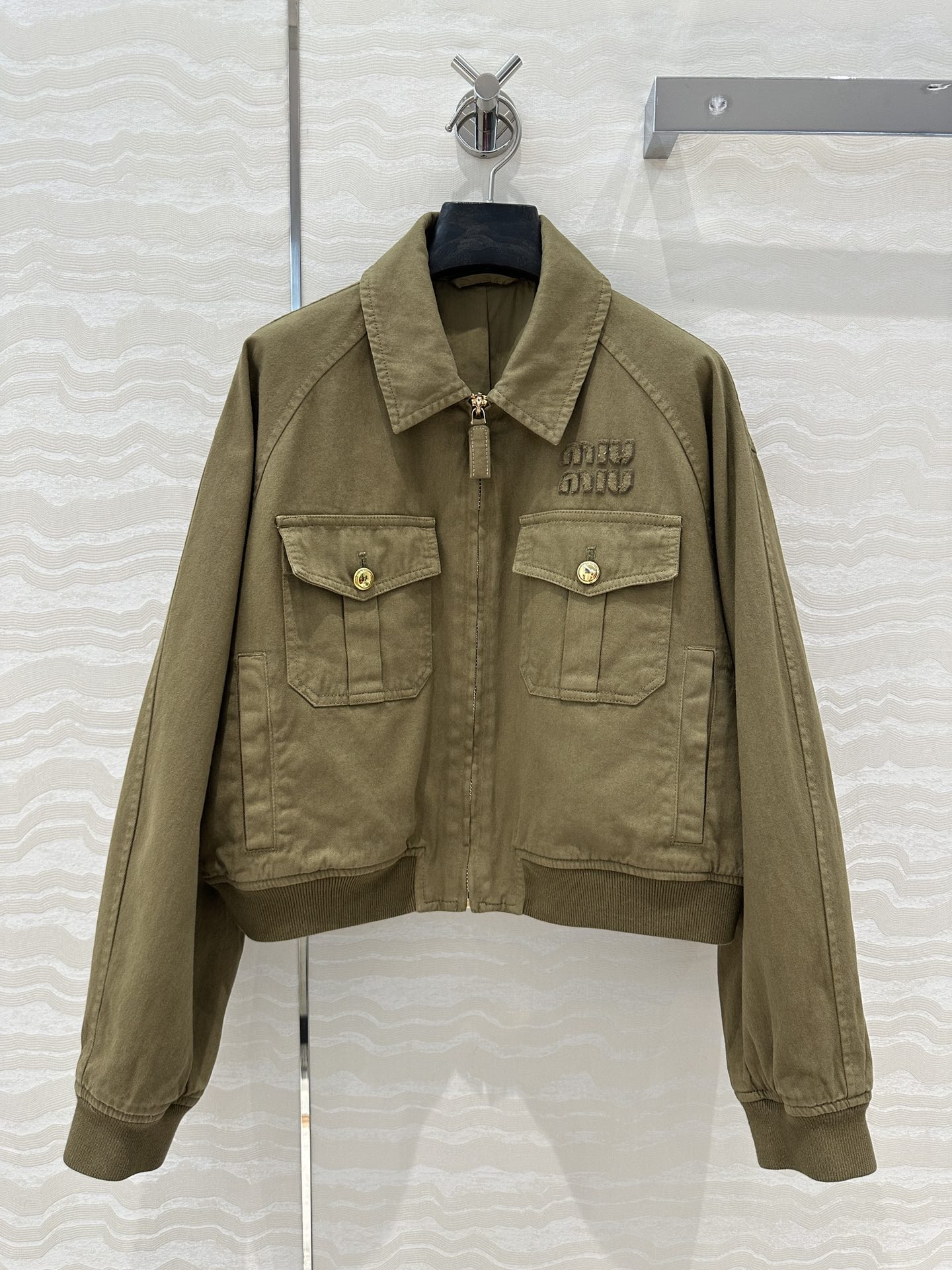 MIU Lapel Baseball Jacket