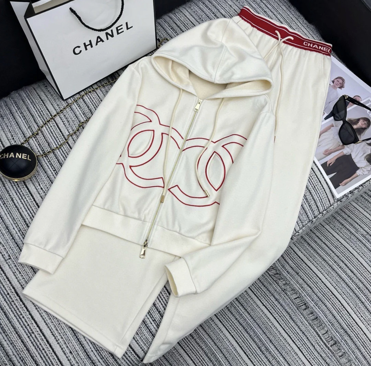 XX Big LOGO Three Color Hooded Sports Set