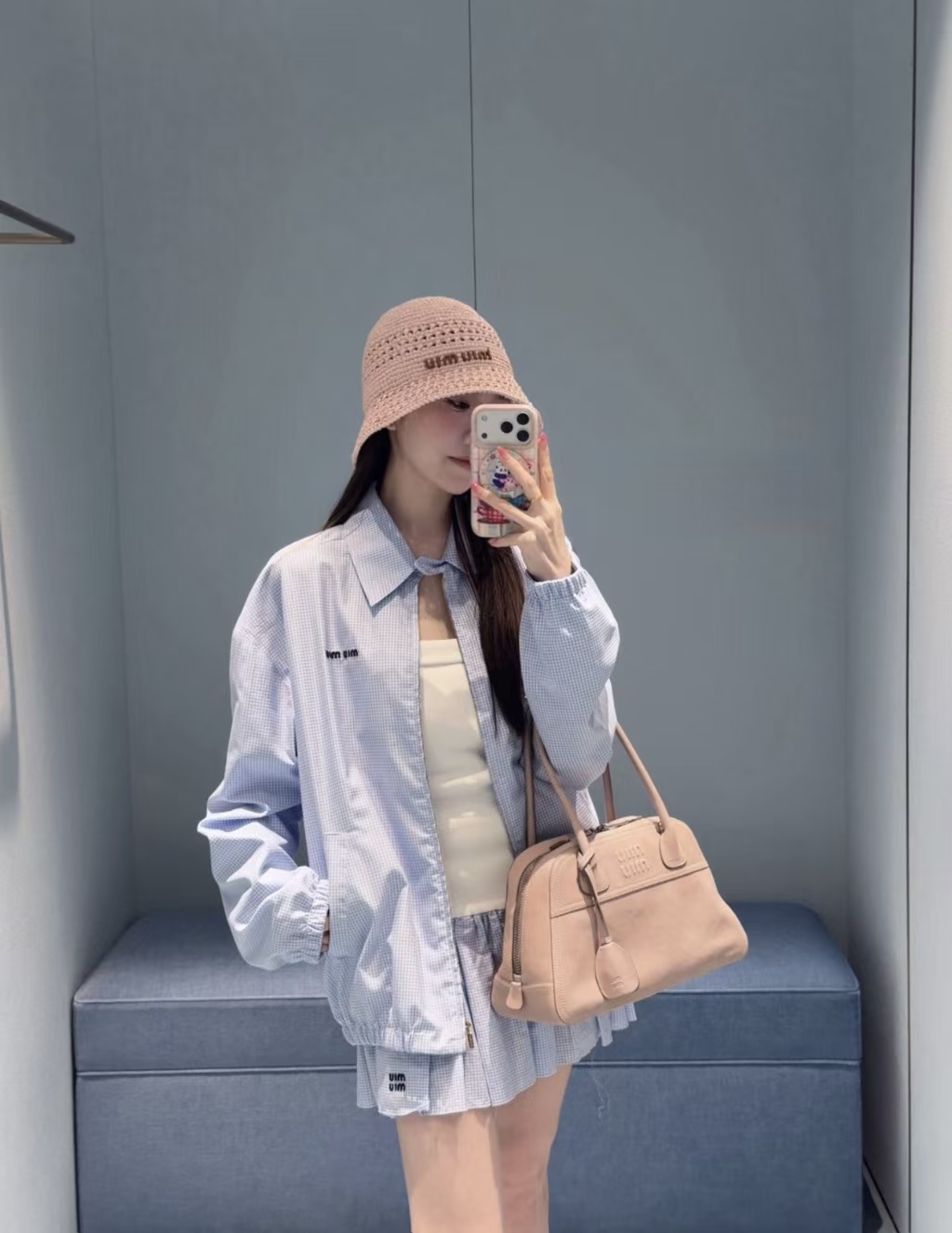  Mi*26 Early Autumn New Blue Plaid Jacket