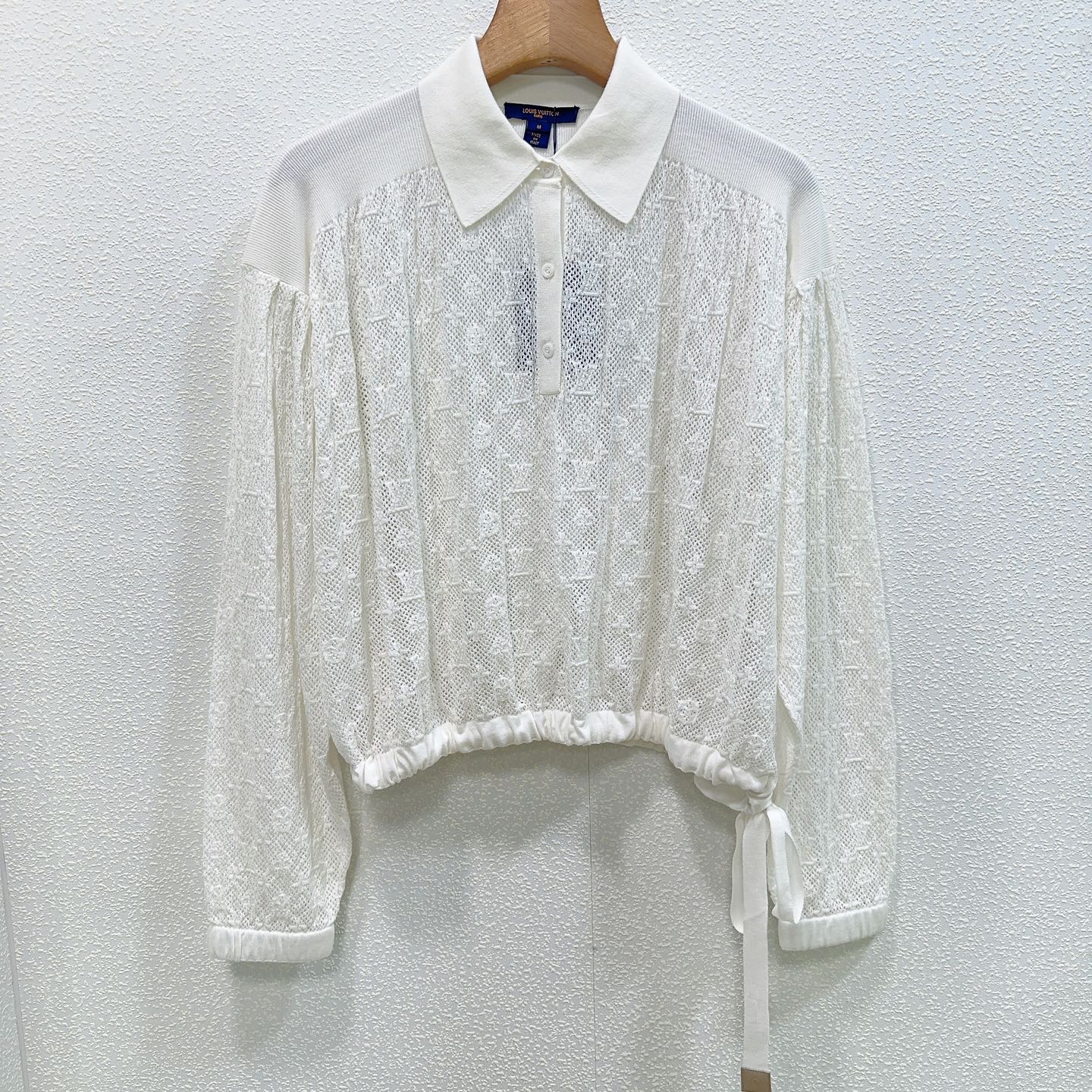 LO* Early Autumn Hollow Old Flower Polo Knitted Half cardigan