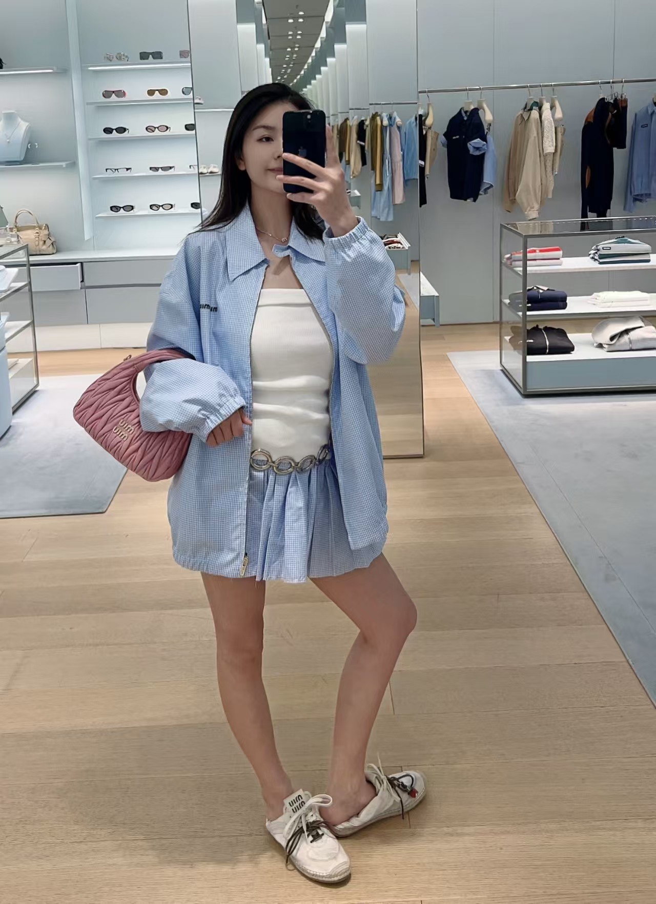  Mi*26 Early Autumn New Blue Plaid Jacket