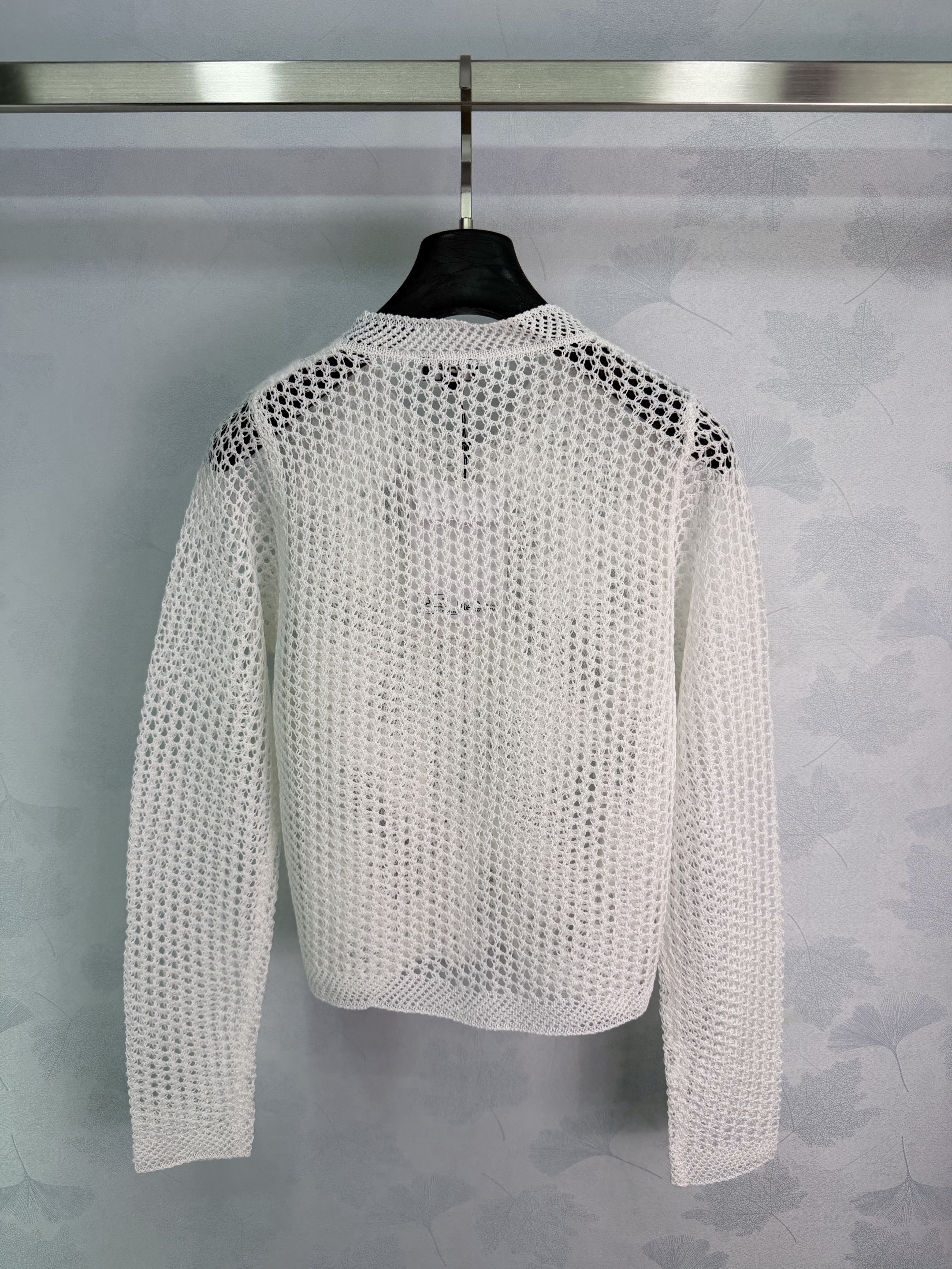 Cha* 2026 Early Autumn New Arrival Hollow Flower Embroidery Knit Cardigan!
