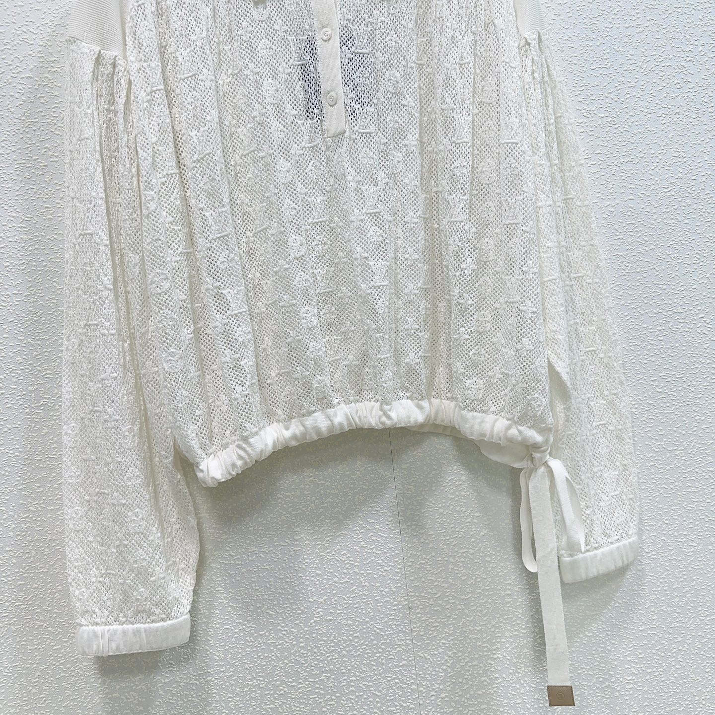 LO* Early Autumn Hollow Old Flower Polo Knitted Half cardigan