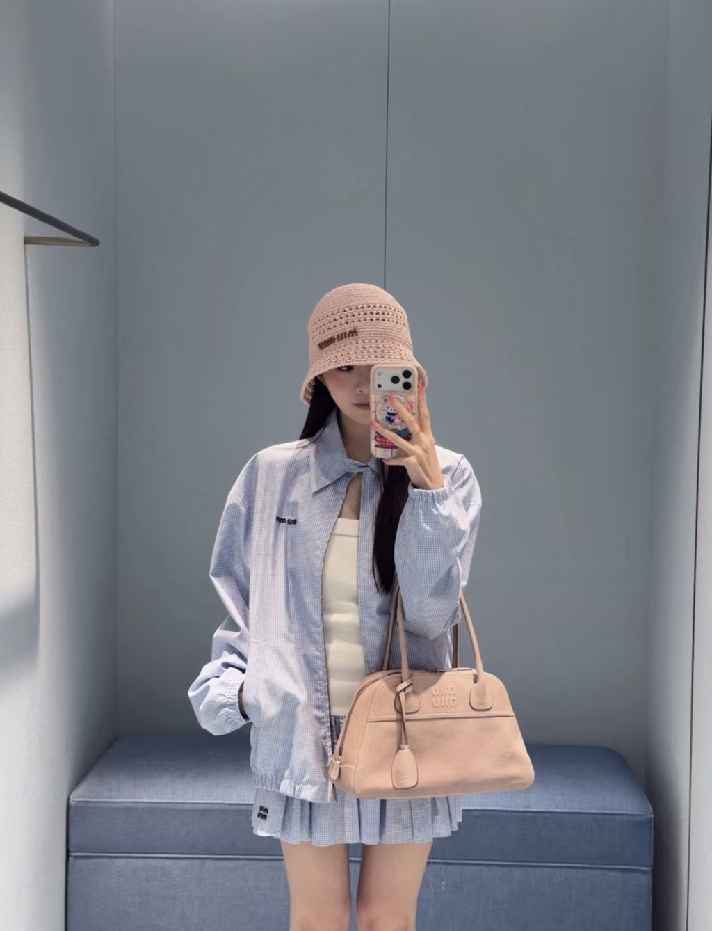  Mi*26 Early Autumn New Blue Plaid Jacket