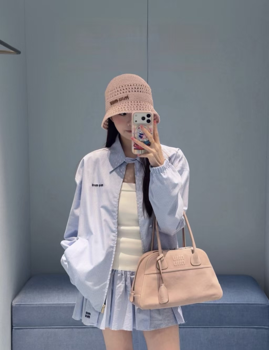  Mi*26 Early Autumn New Blue Plaid Jacket