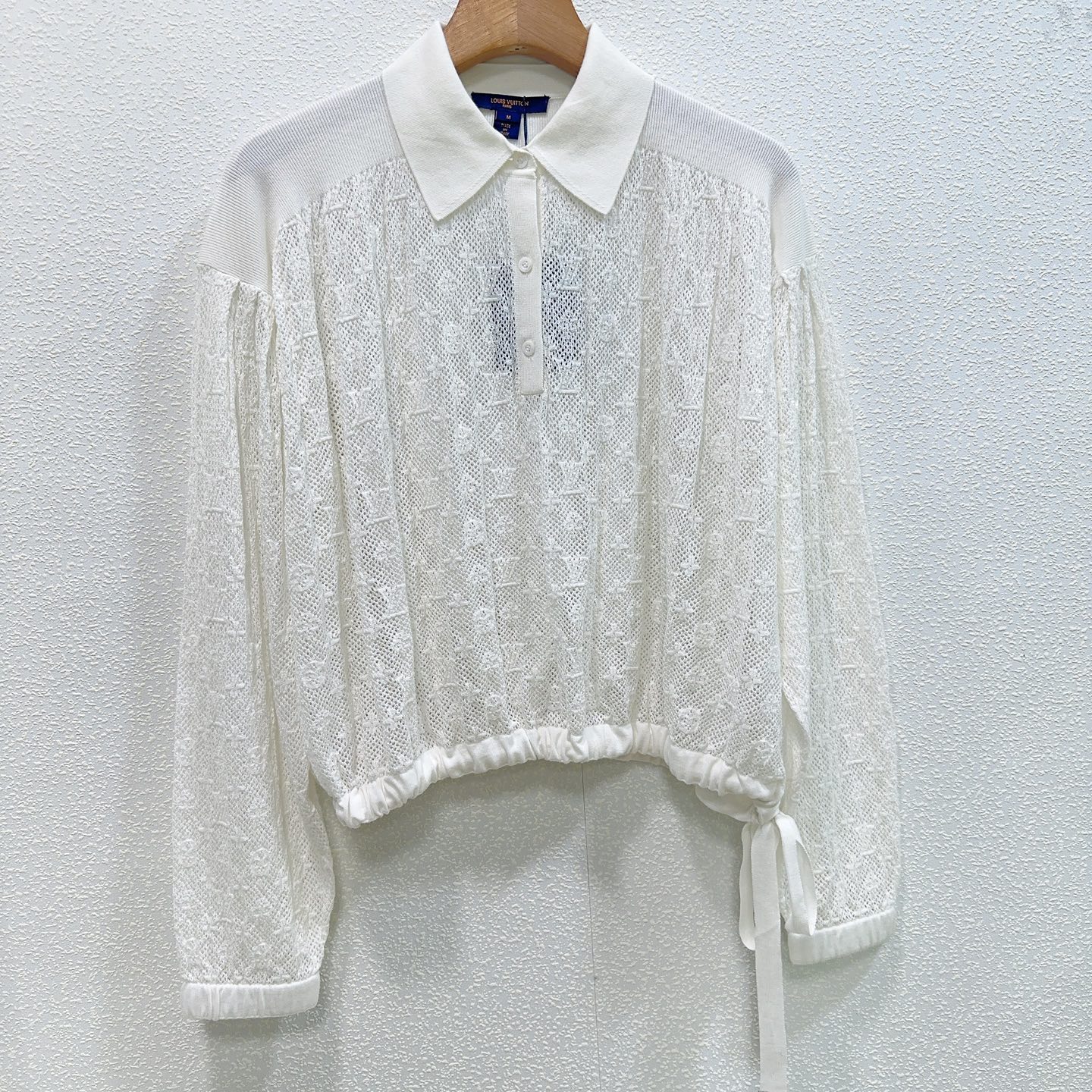 LO* Early Autumn Hollow Old Flower Polo Knitted Half cardigan