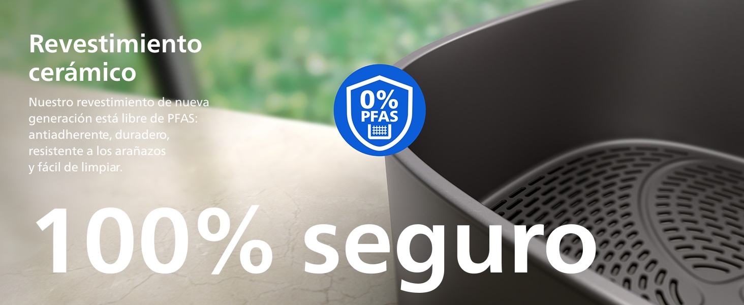El texto dice «100% seguro». Diseño gráfico sencillo que muestra un icono de seguridad circular blanco sobre un fondo oscuro.