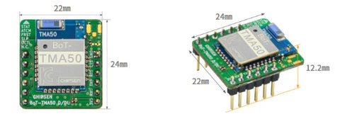 CHIPSEN BoT-TMA50 Class 1 Bluetooth Module DIP Mount Dimensions
