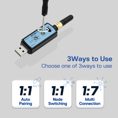 RCPORT TD420 Bluetooth to Serial Adapter 1:1 Auto-Pairing, 1:1 Node-Switching and 1:7 Multiconnection