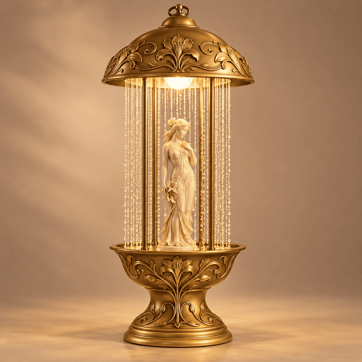 Vintage Rain Lamp with Classical Statue