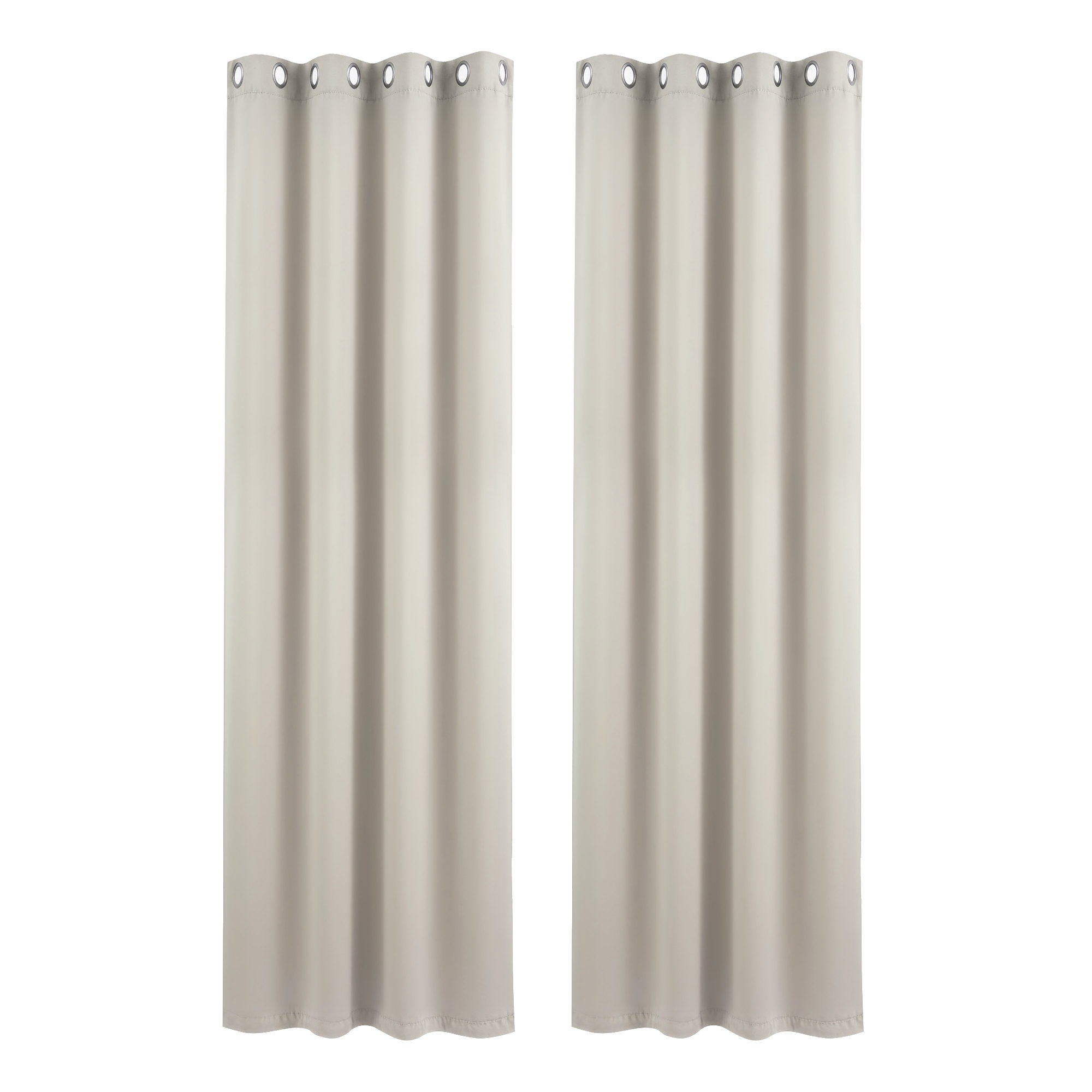 Curtains 2X 132x213cm Thermal Insulated Eyelet Drapes Beige