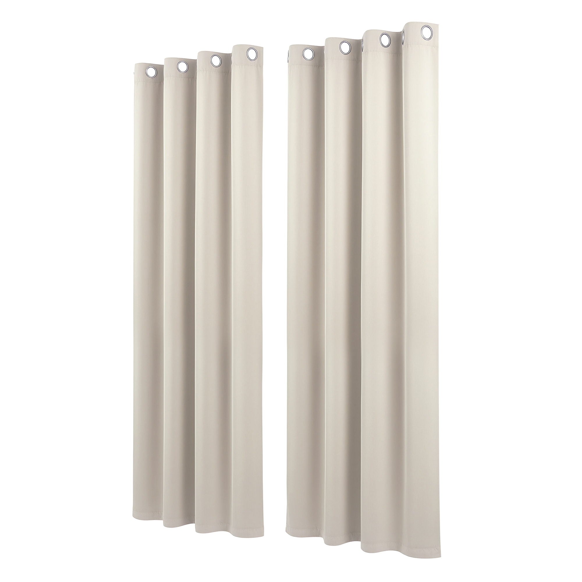 Curtains 2X 132x213cm Thermal Insulated Eyelet Drapes Beige