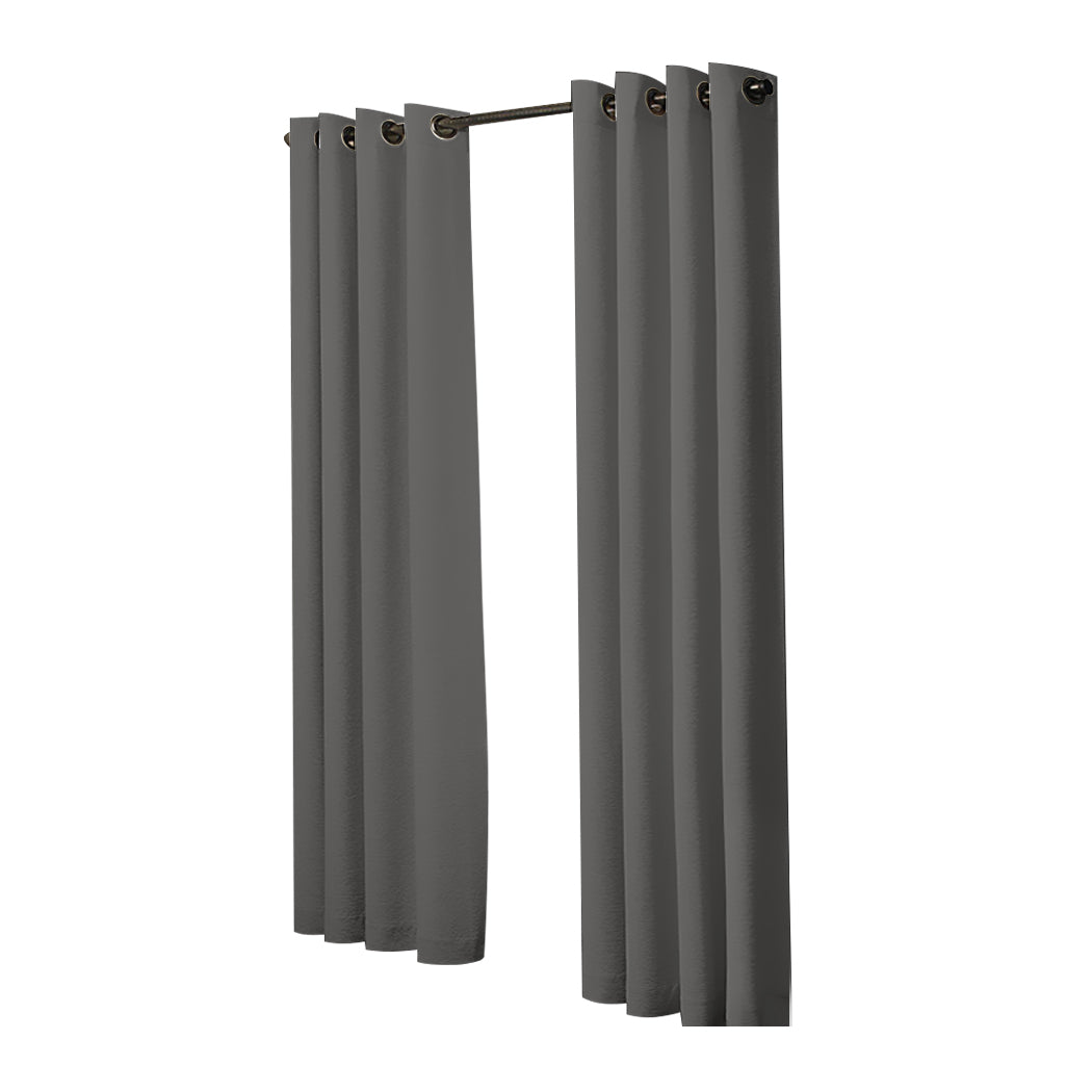 2x  Curtains Panels 3 Layers Charcoal