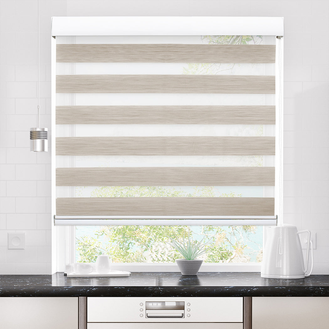  Blackout Zebra Roller Blind Curtains 150x210 Beige