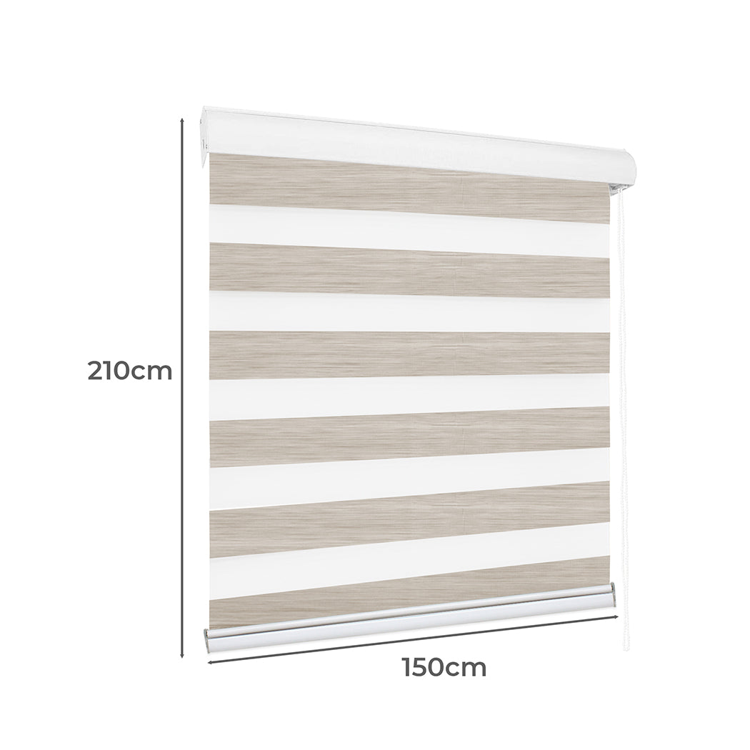  Blackout Zebra Roller Blind Curtains 150x210 Beige