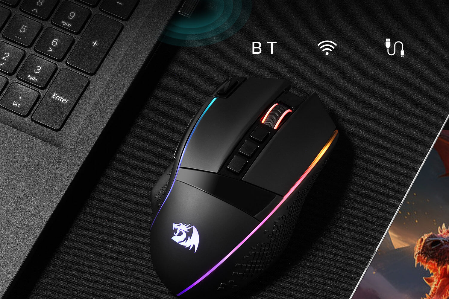 redragon M991 BT, 2.4G wireless, USB-C gaming mouse