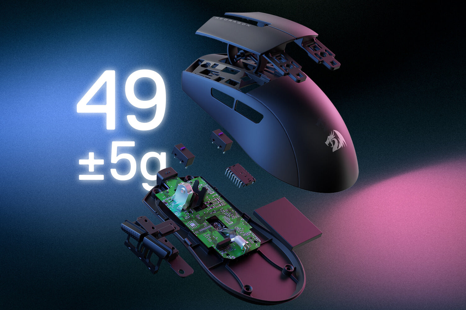 Redragon M916 ULT Wireless 8K Polling Rate Gaming Mouse, 49G Ultra-Light