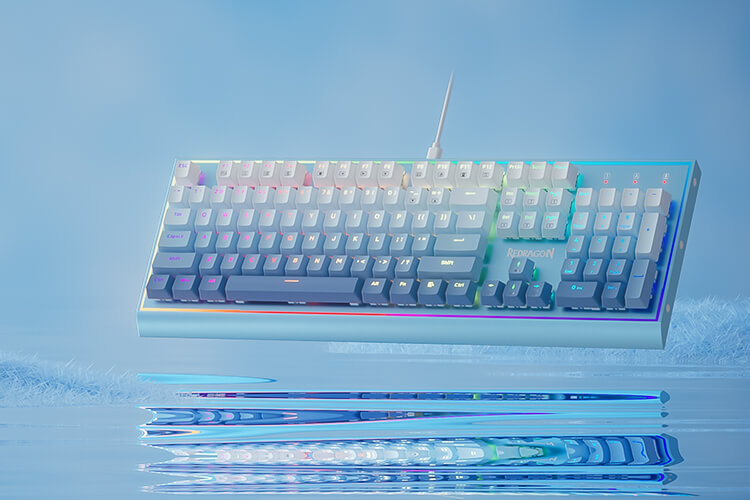 104 Keys Wired Mechanical Keyboard w/Weighted Aluminum Frame