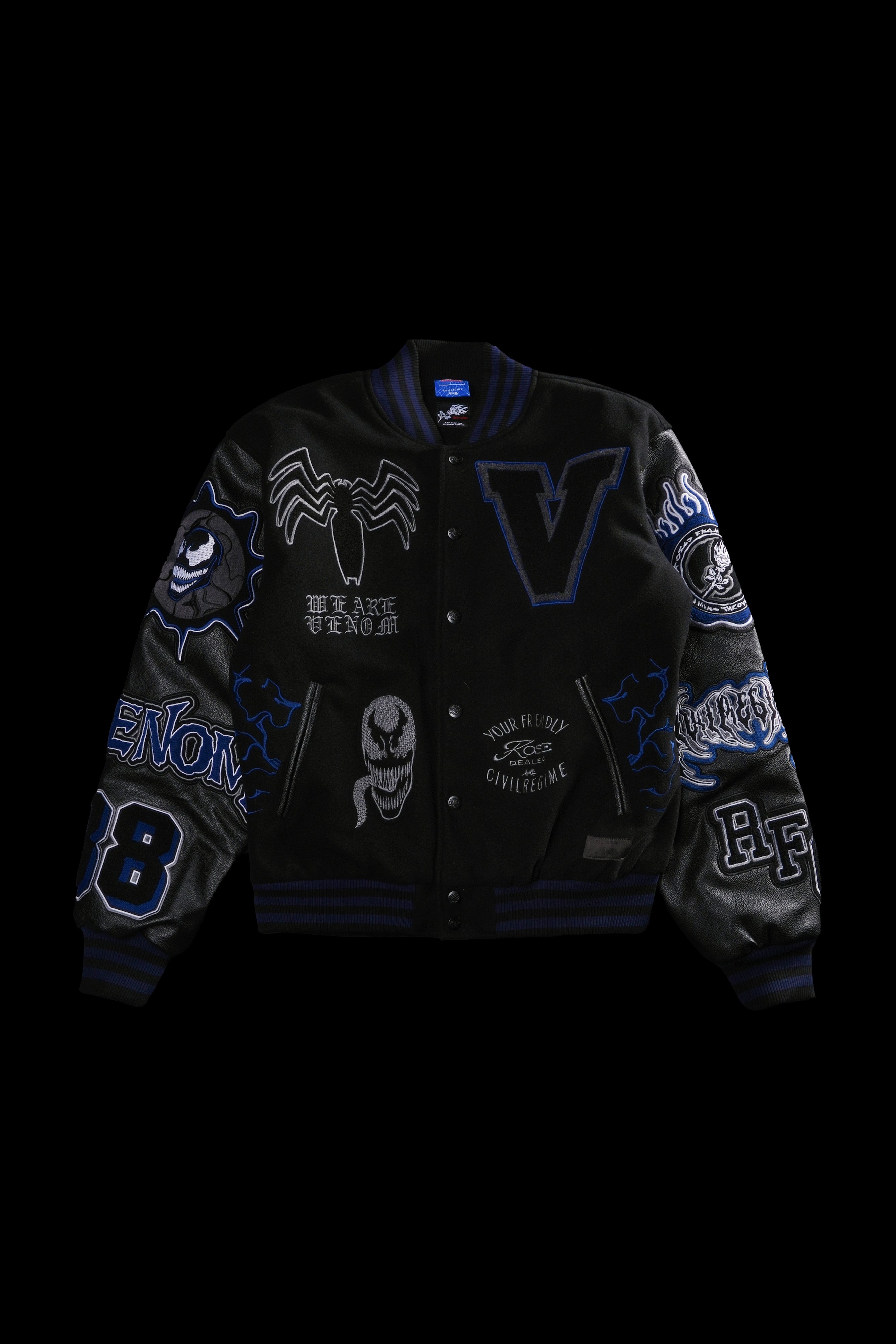 We Are Chaos Letterman Jacket in Black