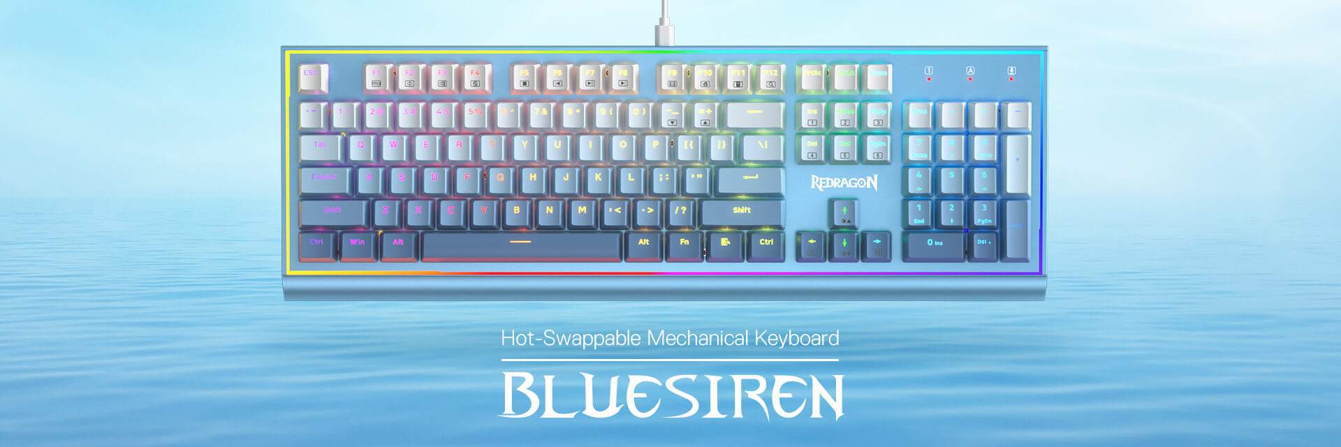 104 Keys Wired blue Mechanical Keyboard w/Weighted Aluminum Frame