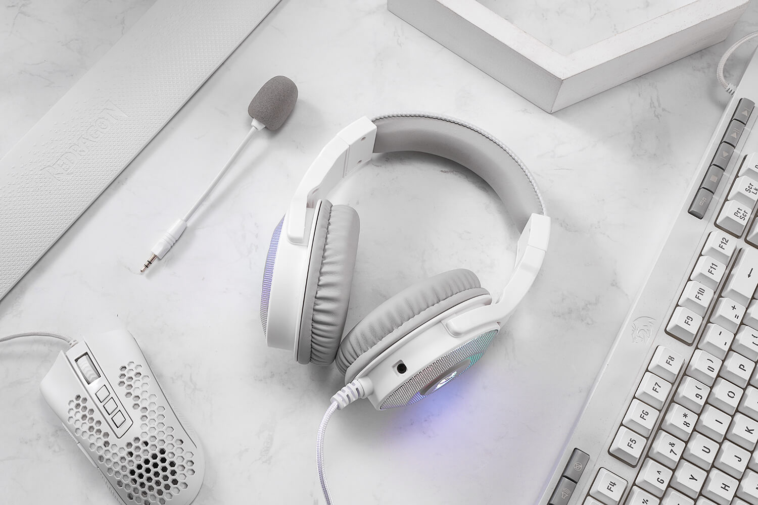 Redragon white gaming headset