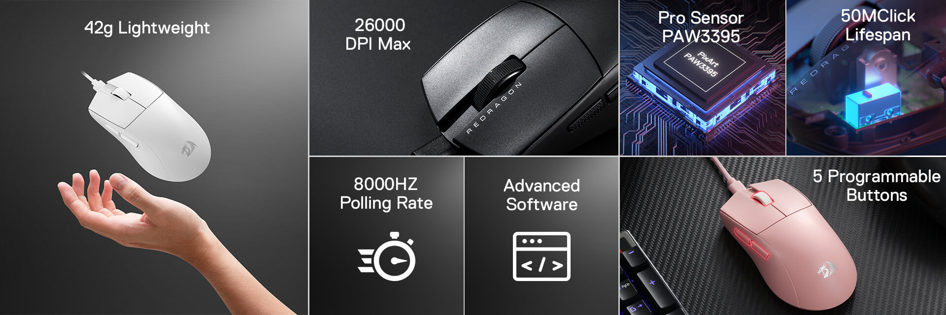 M996 42G the lightest redragon Mouse