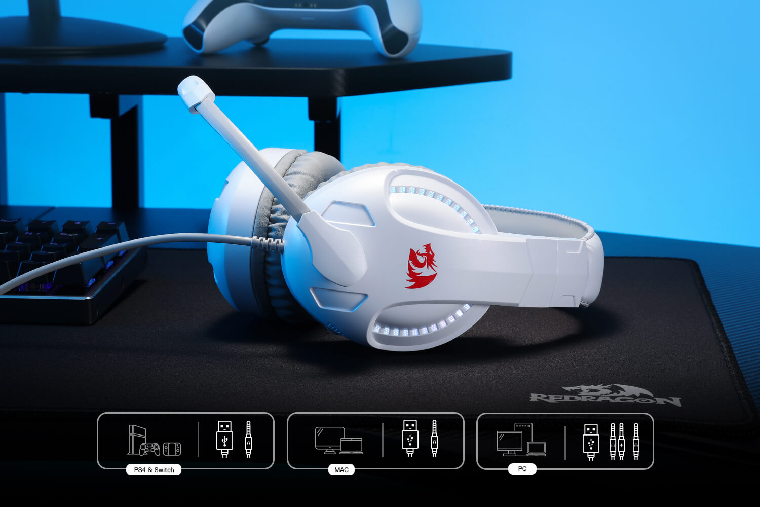 Redragon H211 Cronus Black/White Wired Gaming Headset