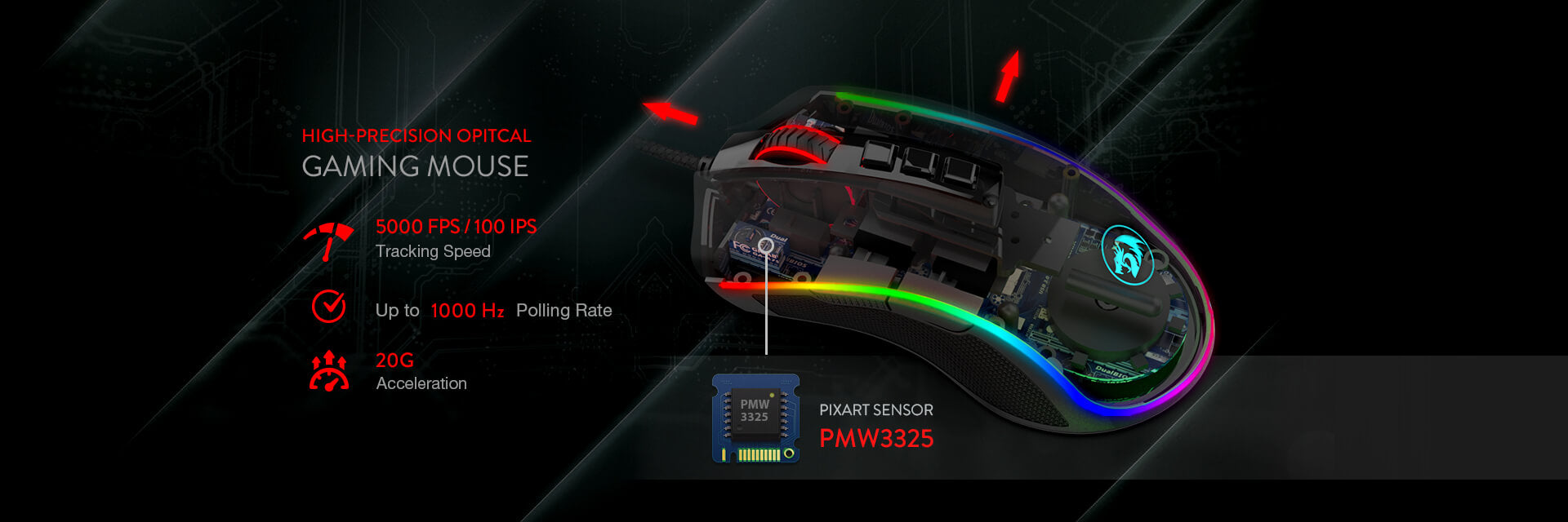 redragon m711 weight and size