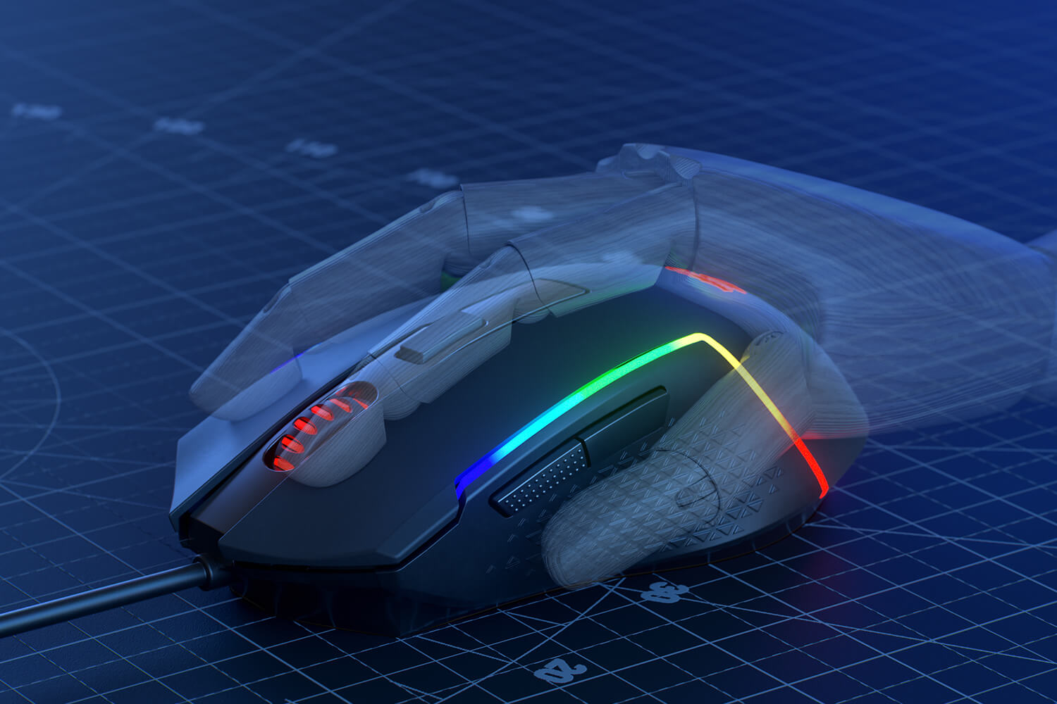 Redragon M616 RGB Gaming Mouse, 10000 DPI Wired Optical Mouse with 6 Programmable Buttons & 8 Backlit Modes, Software Supports DIY Keybinds