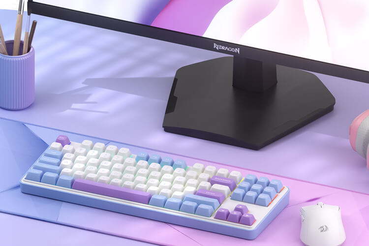 Redragon K707 PRO 80% Wireless Gasket RGB Gaming Keyboard, 3-Modes 87 Keys TKL Mechanical Keyboard w/Hot-Swap Socket, PBT Round Keycaps & 5-Layer Noise Dampening, Custom Linear Switch