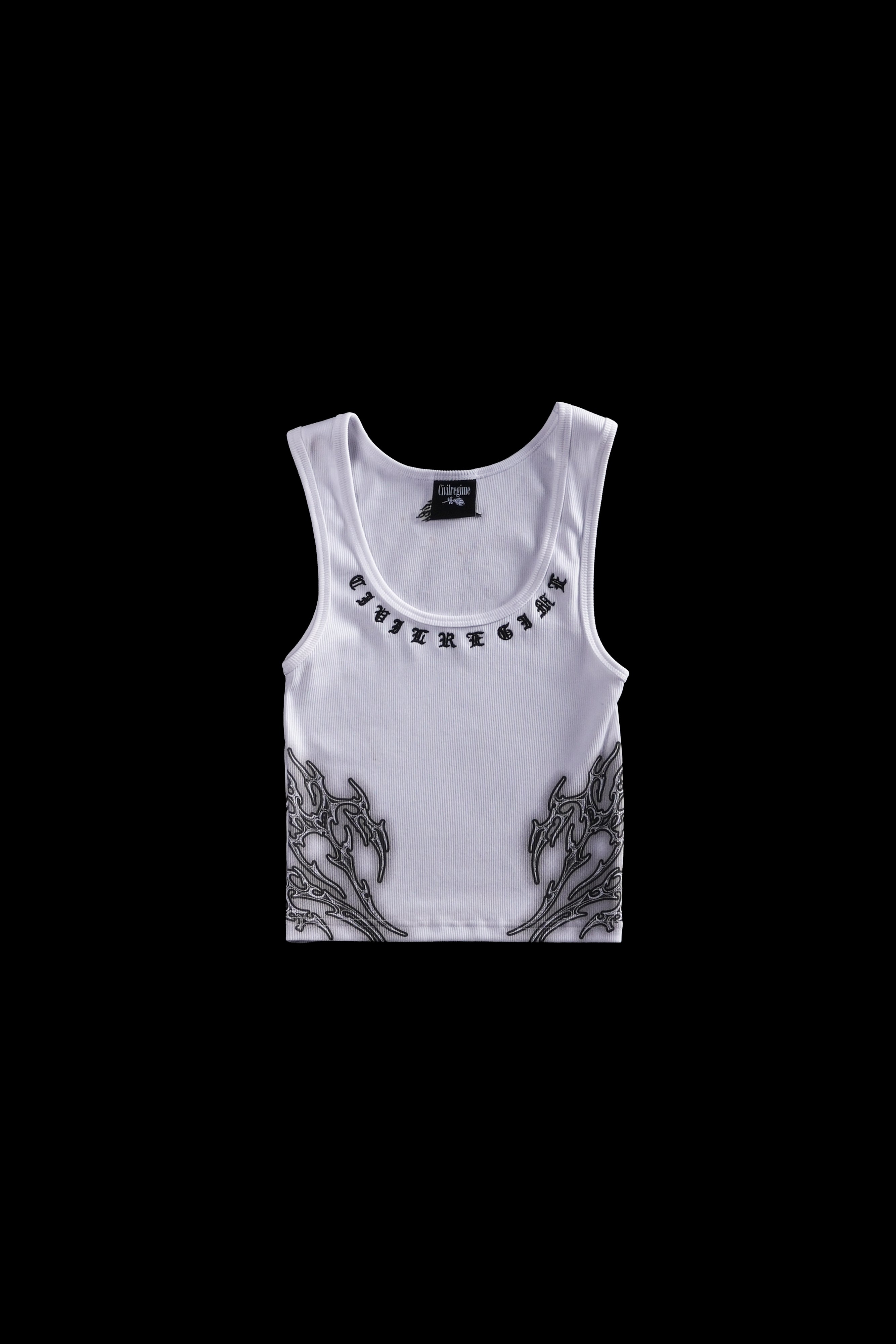 Nightfall Cropped Ribbed Tank in White