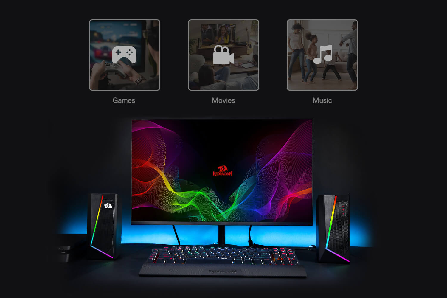 redragon gaming speaker rgb