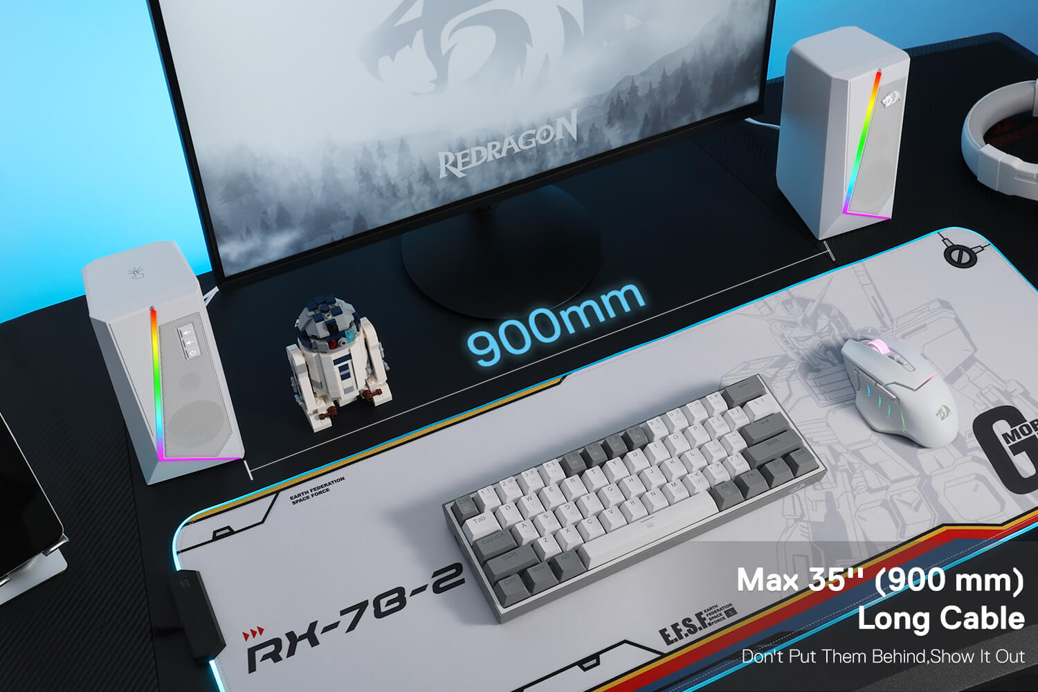 Redragon GS520 RGB Desktop White Speakers