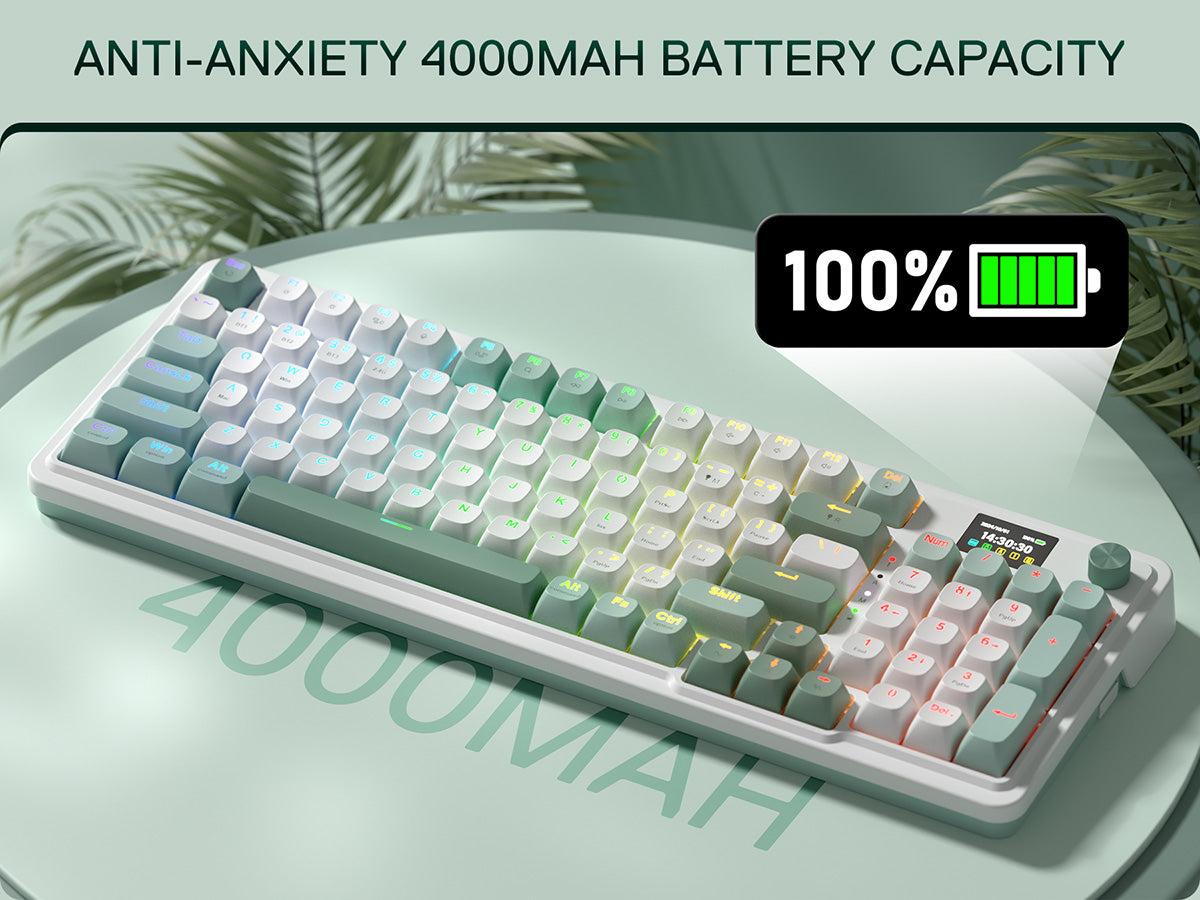 Redragon K719 Wireless Gasket Gaming Keyboard w/Hype Screen & Knob, 95 Keys Mechanical Keyboard