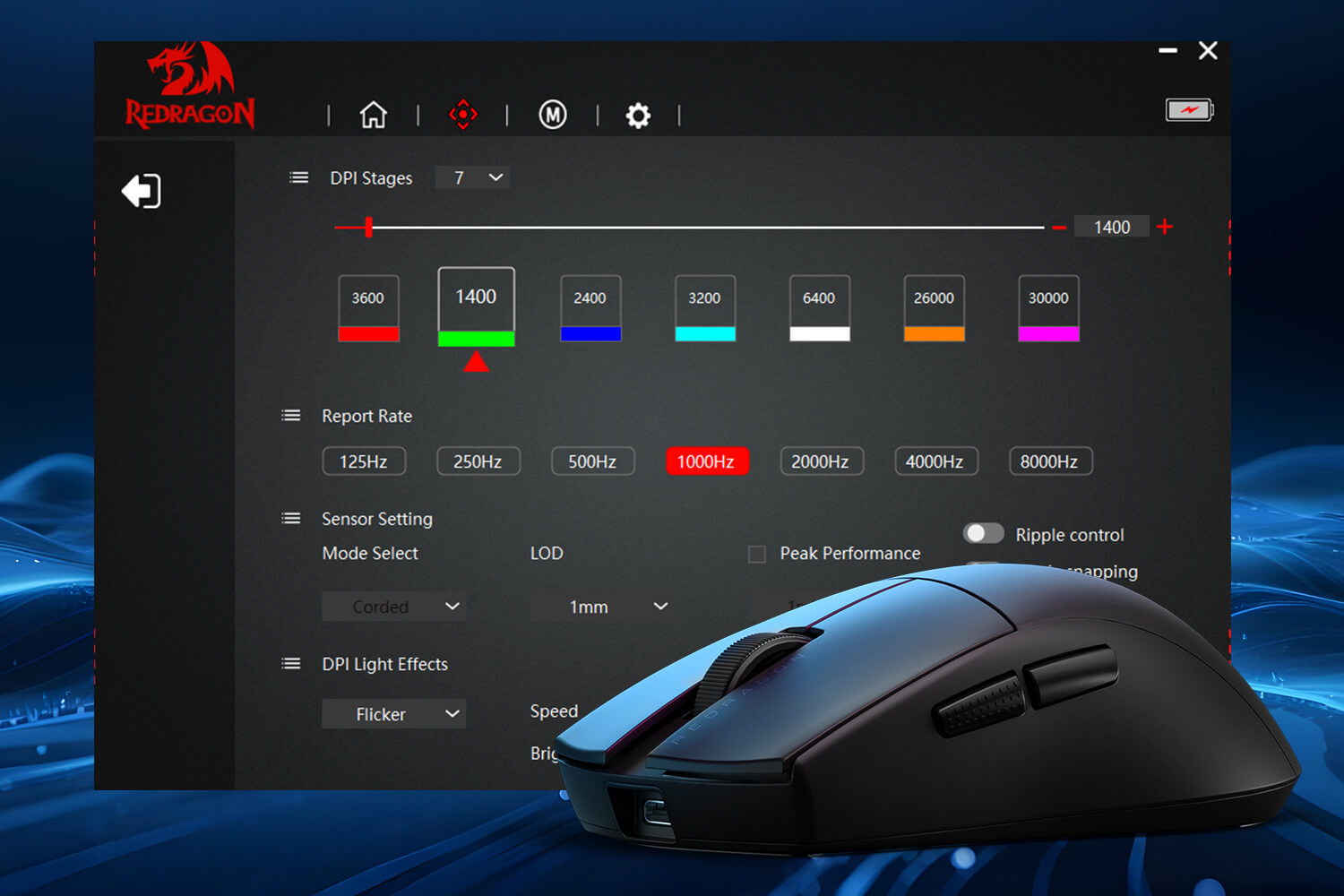 Redragon M916 UIT Wireless 8K Polling Rate Gaming Mouse with DIY Software