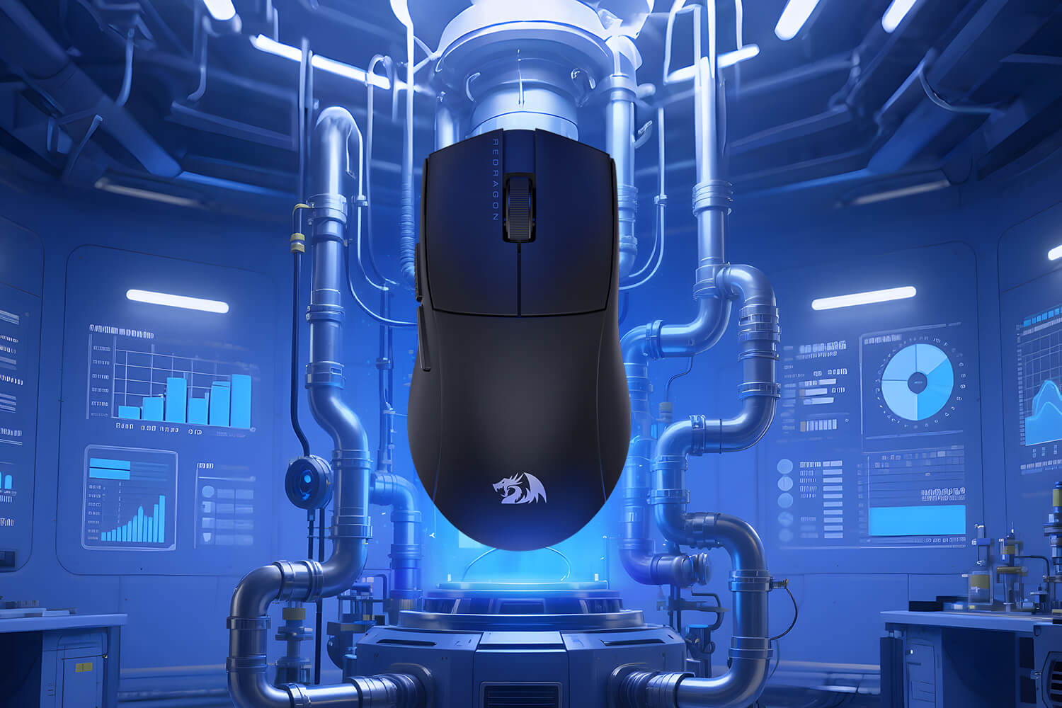 Redragon M916 LIT Wireless 8K Polling Rate Gaming Mouse, 49G Ultra-Light 30,000 Max DPI Gaming Mice