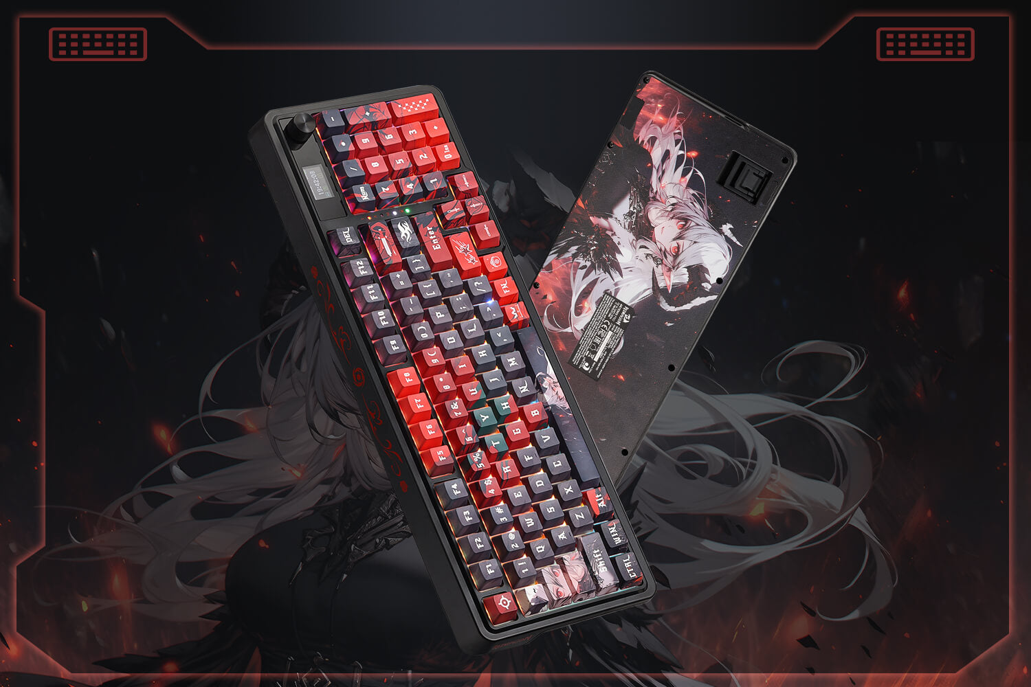 Redragon K719 PRO Wireless Gasket Gaming Keyboard w/Hype Screen & Knob, 95 Keys Mechanical Keyboard